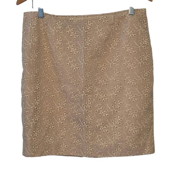 Jones New York Collection Dresses & Skirts - Jones New York Collection Sheer Die Cut Overlay Lined Pencil‎ Skirt Size 12 Tan